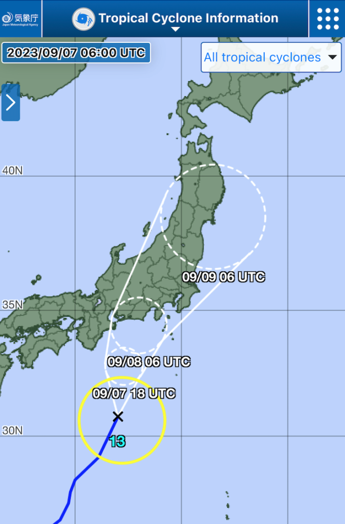 Japan Typhoon approach